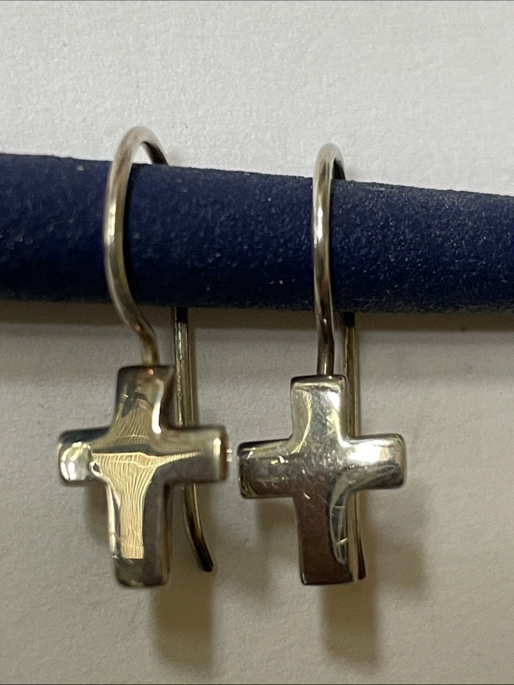 Sterling Silver Cross Hook Earrings